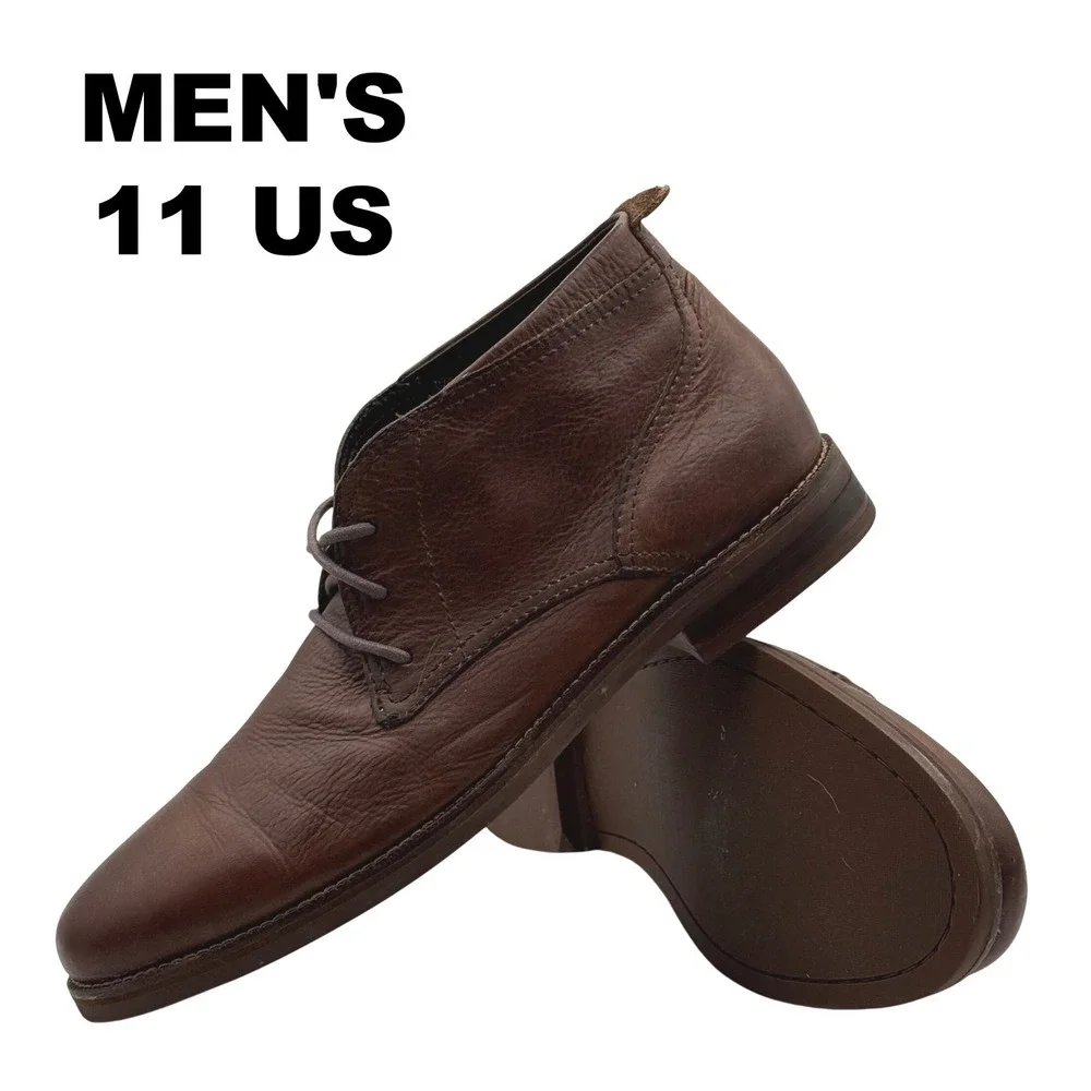 Cole Haan C11847 Chukka‎ Boots Mens 11 Brown Leather Casual Dress Lace Up